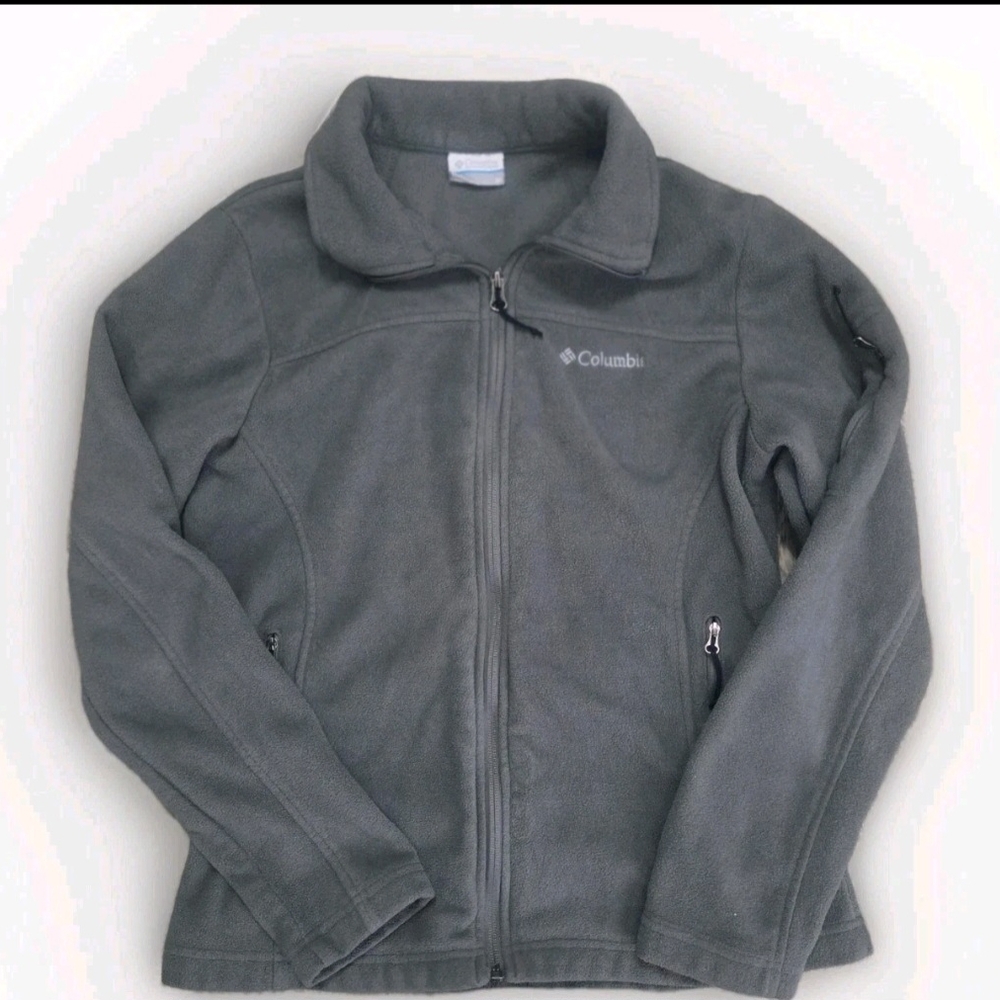 Columbia Sportswear Full Zip Fleece Jacket Gray Women’s Size M Warm Outdoor
